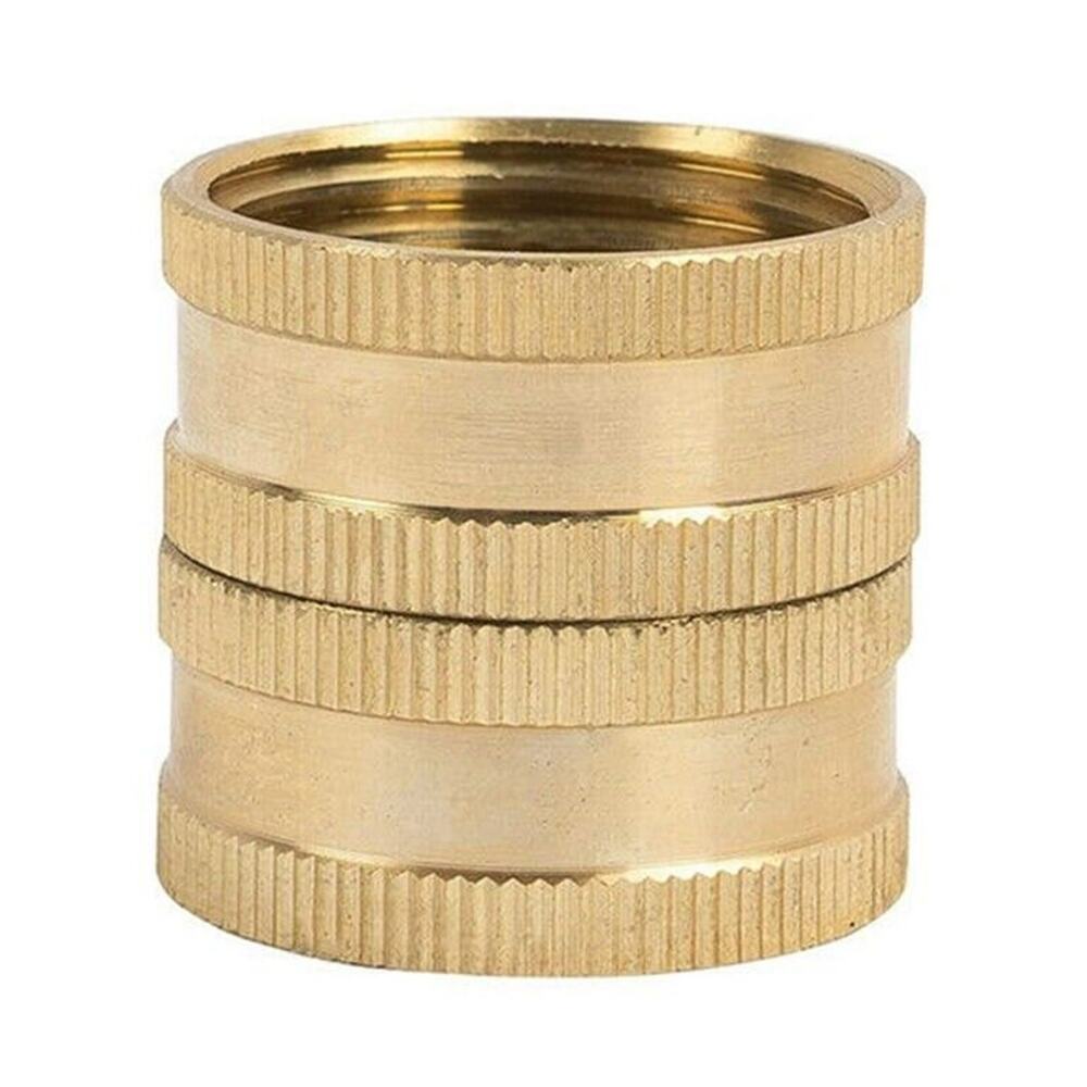 Solid Brass Garden Hose Adapter Female To Female 3/4 Inch Water Hose Connecter